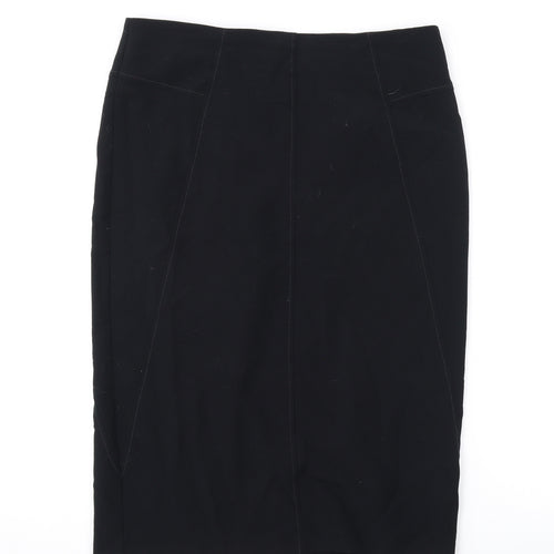 Marks and Spencer Womens Black Polyester Straight & Pencil Skirt Size 12 Zip