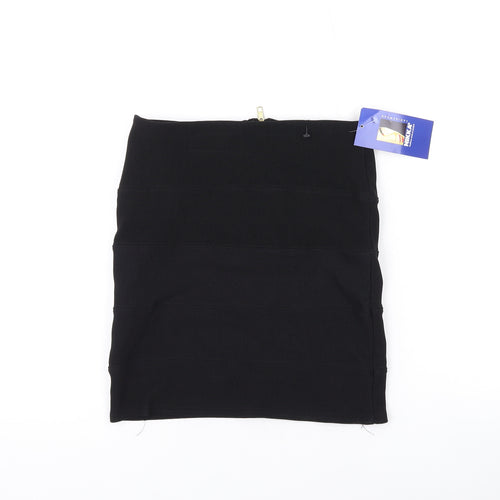 Kikka Womens Black Polyester Mini Skirt Size 8 Zip