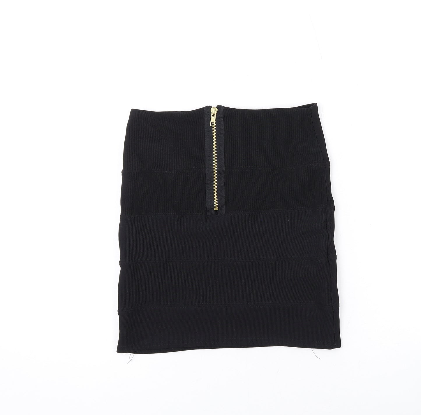 Kikka Womens Black Polyester Mini Skirt Size 8 Zip