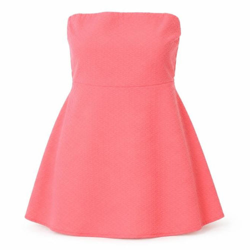 Divided by H&M Womens Pink Polyester Skater Dress Size 8 Off the Shoulder Pullover