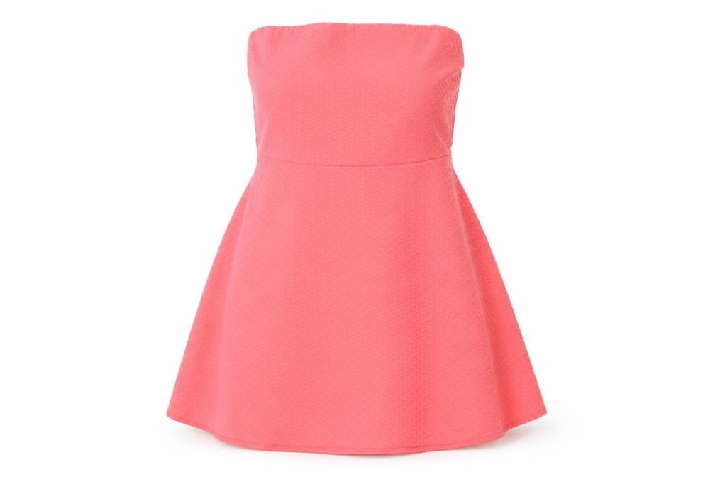 Divided by H&M Womens Pink Polyester Skater Dress Size 8 Off the Shoulder Pullover