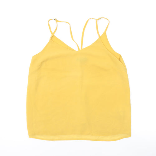 New Look Womens Yellow Polyester Camisole Tank Size 12 V-Neck
