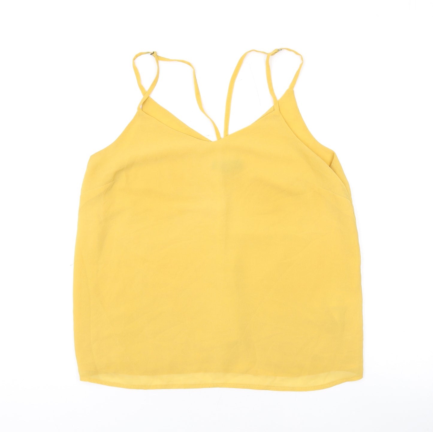 New Look Womens Yellow Polyester Camisole Tank Size 12 V-Neck