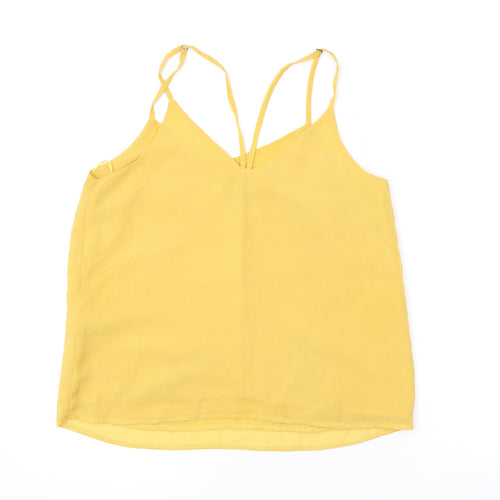New Look Womens Yellow Polyester Camisole Tank Size 12 V-Neck