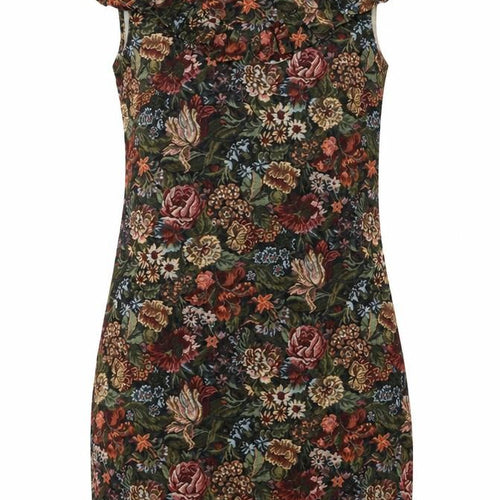 Morgan Womens Multicoloured Floral Polyester Tank Dress Size 8 V-Neck Zip