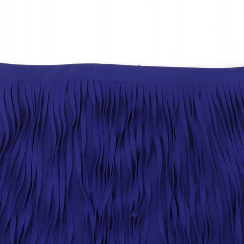 Zara Womens Blue Polyester Mini Skirt Size S Zip