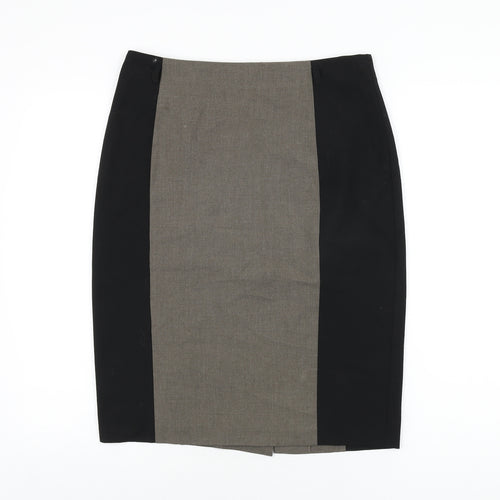 Marks and Spencer Womens Black Polyester Straight & Pencil Skirt Size 12 Zip