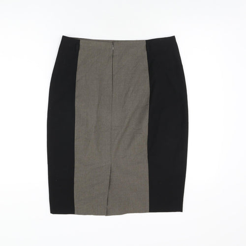 Marks and Spencer Womens Black Polyester Straight & Pencil Skirt Size 12 Zip