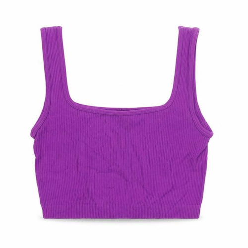 Zara Womens Purple Polyester Cropped T-Shirt Size XS Square Neck