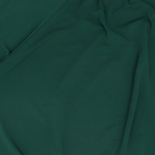 BASSINI Womens Green Polyester Basic Blouse Size 14 Scoop Neck