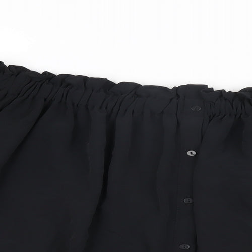 Zara Womens Black Polyester Basic Blouse Size XS Off the Shoulder