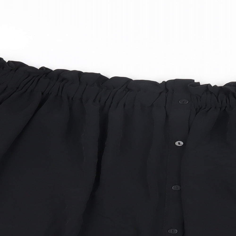 Zara Womens Black Polyester Basic Blouse Size XS Off the Shoulder