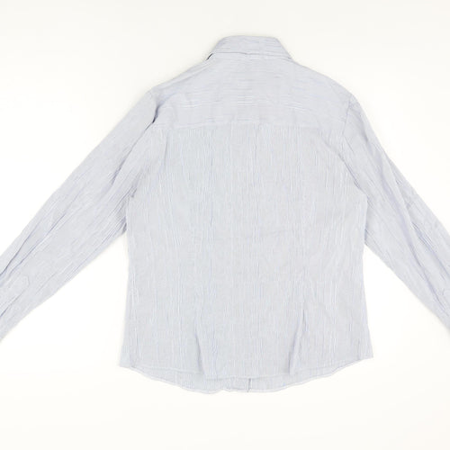 Alex & Co Womens Blue Polyester Basic Button-Up Size 16 Collared