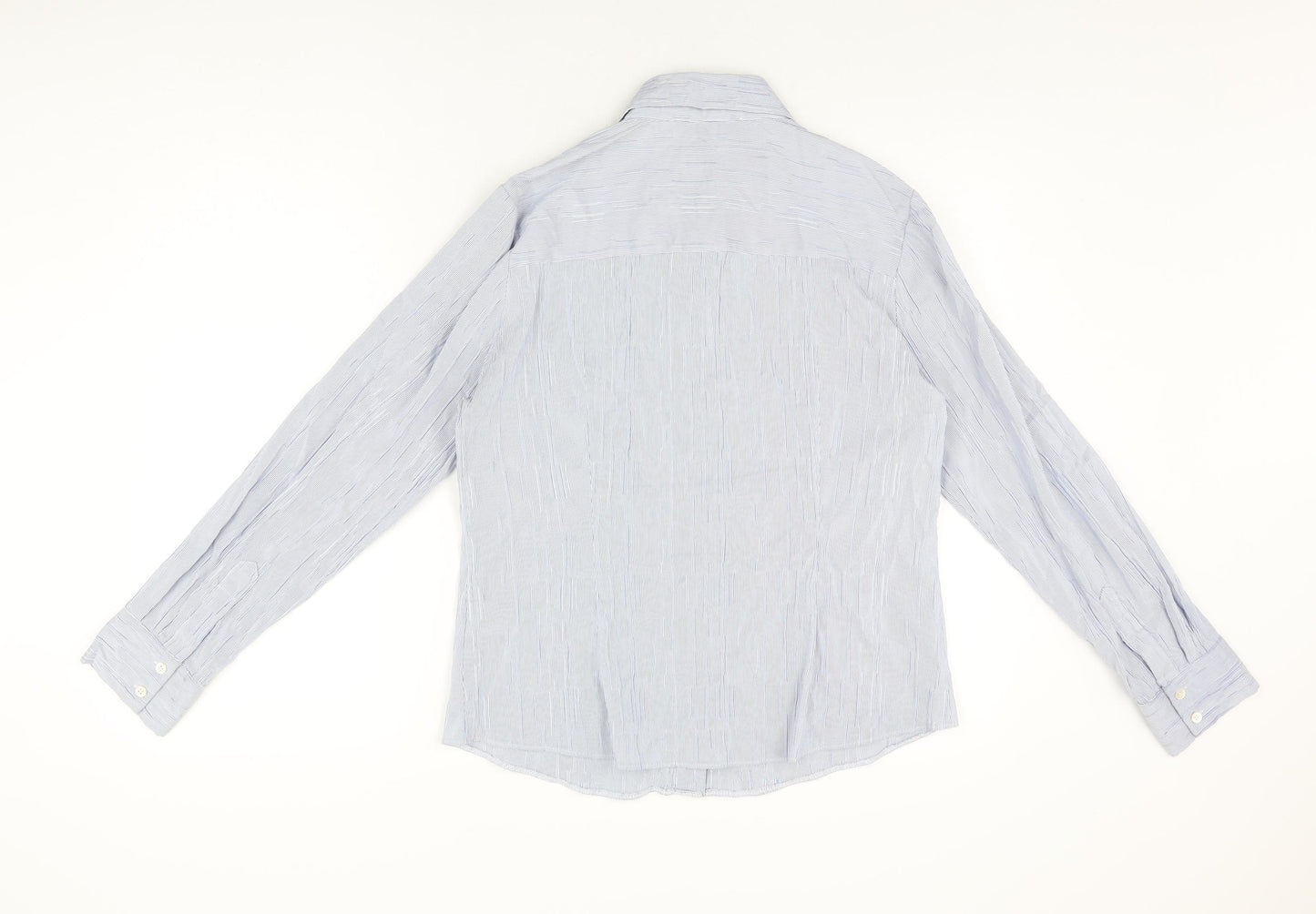 Alex & Co Womens Blue Polyester Basic Button-Up Size 16 Collared