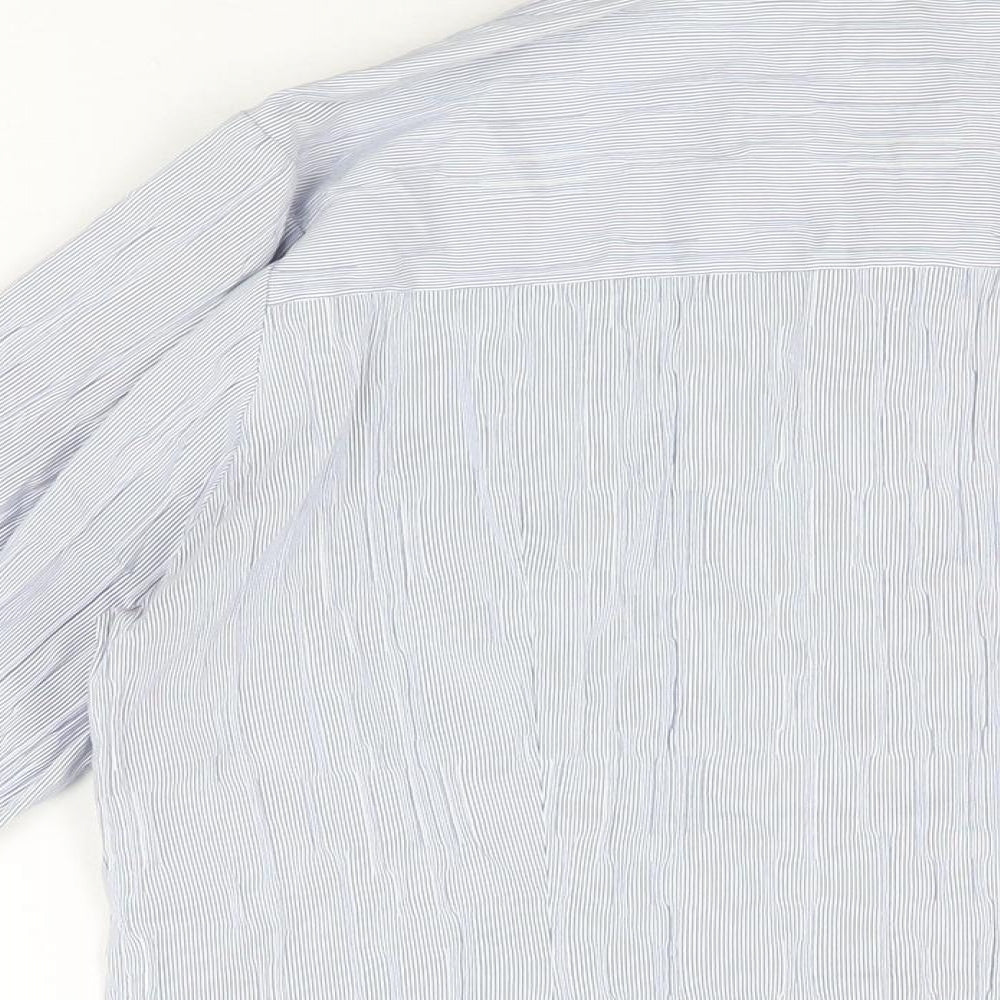 Alex & Co Womens Blue Polyester Basic Button-Up Size 16 Collared