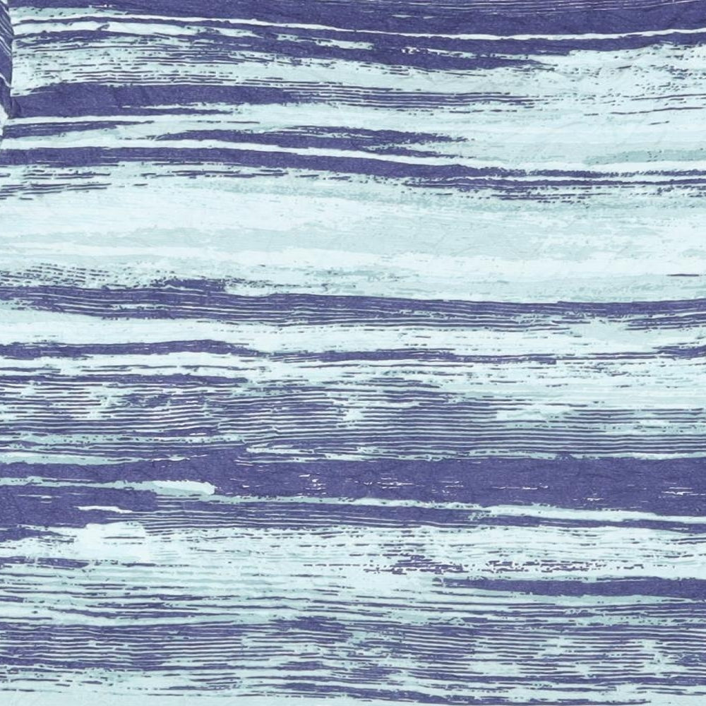 Damart Womens Blue Geometric Viscose Basic T-Shirt Size 18 Round Neck