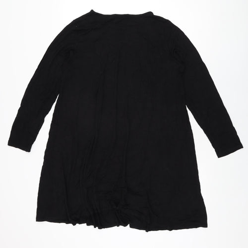 G21 Womens Black Viscose Basic T-Shirt Size 18 Round Neck