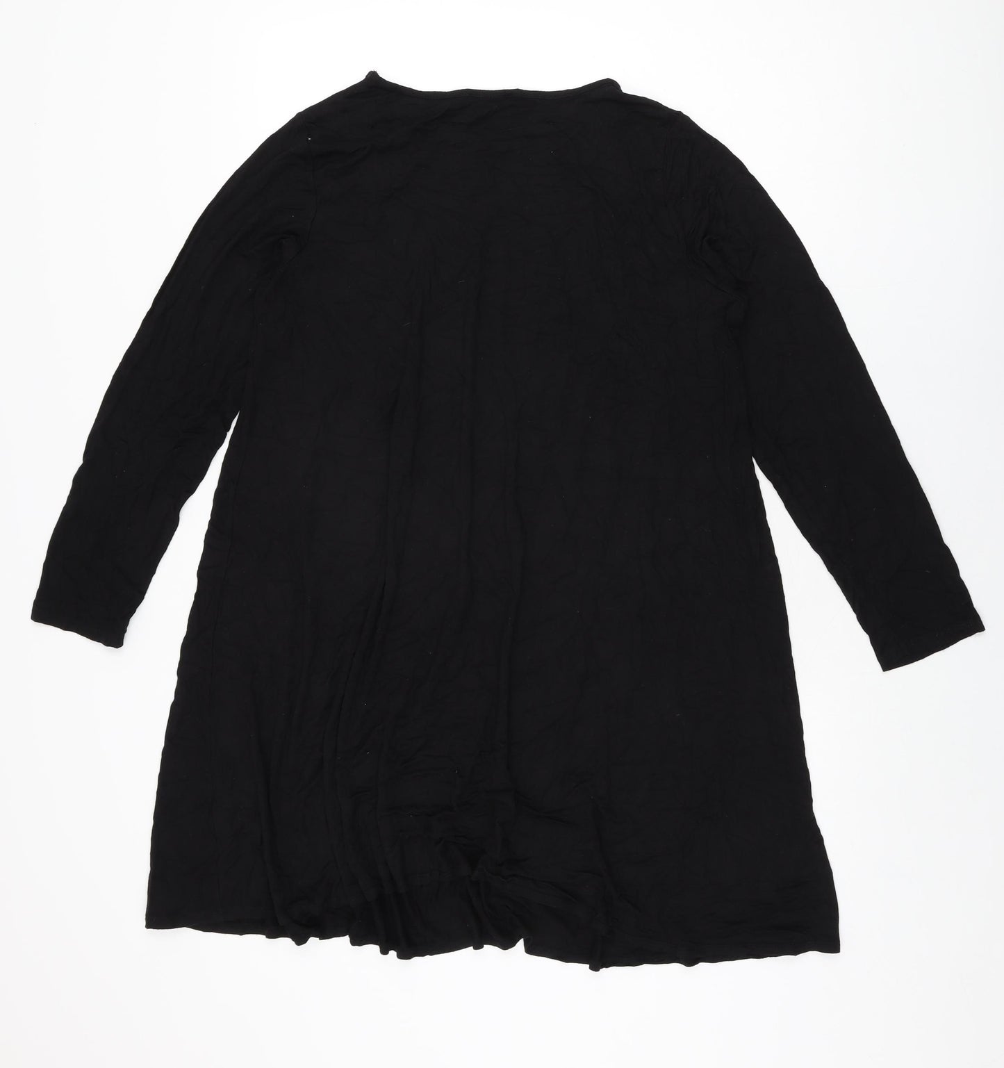 G21 Womens Black Viscose Basic T-Shirt Size 18 Round Neck