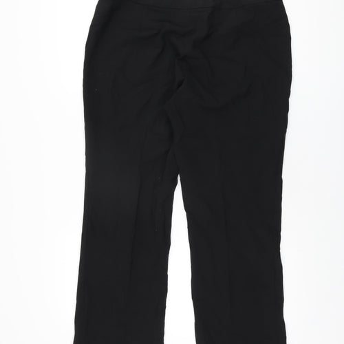 Volonte Womens Black Polyester Trousers Size 16 L29 in Regular Zip