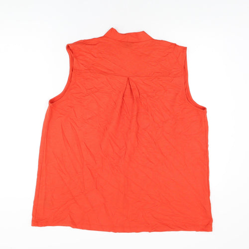 NEXT Womens Red Viscose Basic T-Shirt Size 16 V-Neck