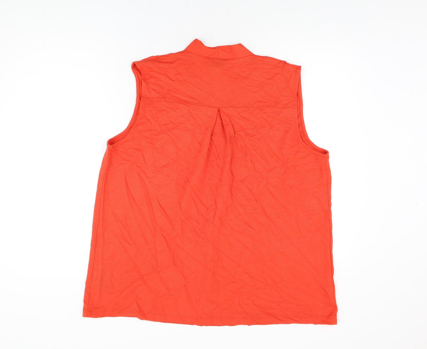 NEXT Womens Red Viscose Basic T-Shirt Size 16 V-Neck