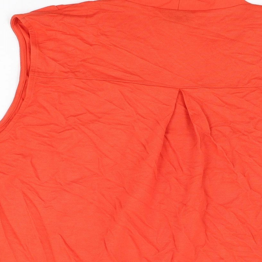 NEXT Womens Red Viscose Basic T-Shirt Size 16 V-Neck