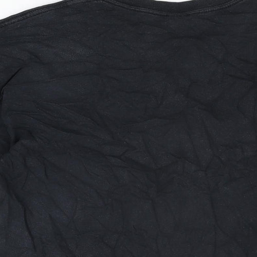 Gildan Mens Black Cotton T-Shirt Size XL Round Neck