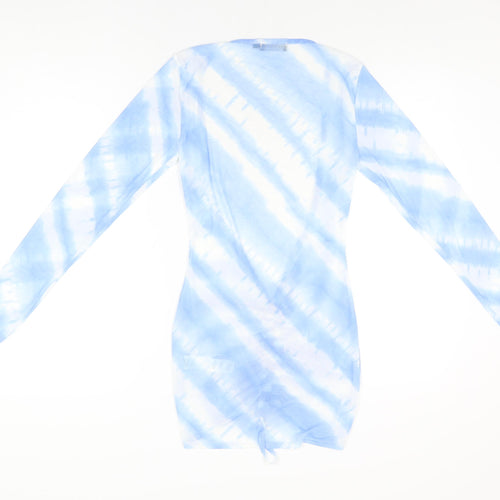 PRETTYLITTLETHING Womens Blue Tie Dye Polyester Cover Up Size 12