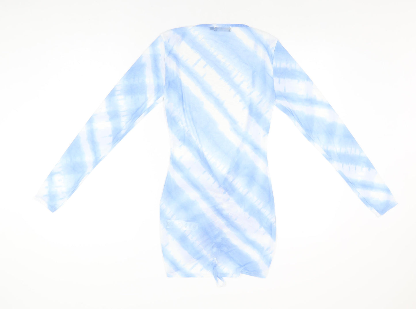 PRETTYLITTLETHING Womens Blue Tie Dye Polyester Cover Up Size 12