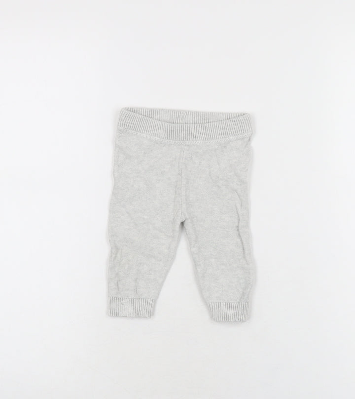 Marks and Spencer Baby Grey Cotton Pedal Pusher Leggings Size 3-6 Months Pullover