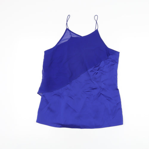 Coast Womens Blue Polyester Camisole T-Shirt Size 10 V-Neck