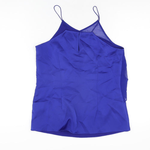 Coast Womens Blue Polyester Camisole T-Shirt Size 10 V-Neck