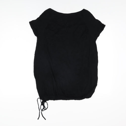 ellesse Womens Black Viscose Basic T-Shirt Size L Scoop Neck