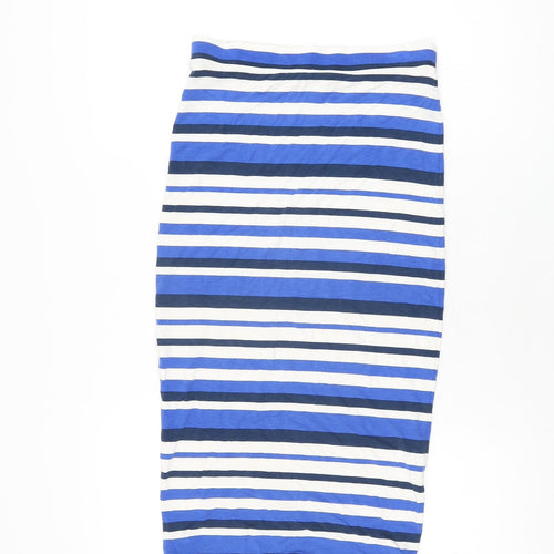 NEXT Womens Blue Striped Viscose Straight & Pencil Skirt Size 8