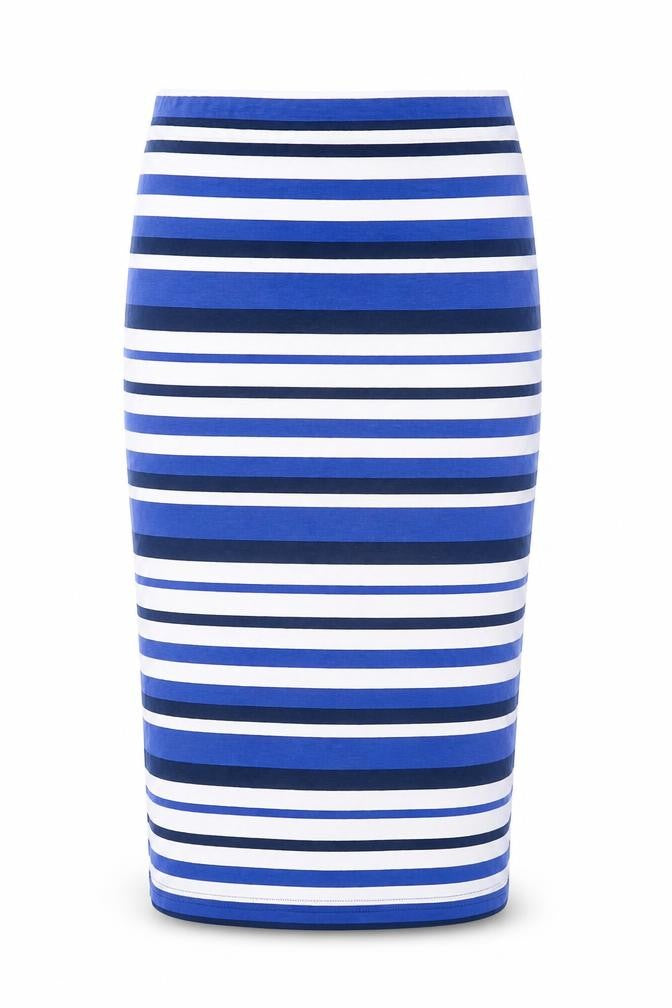 NEXT Womens Blue Striped Viscose Straight & Pencil Skirt Size 8