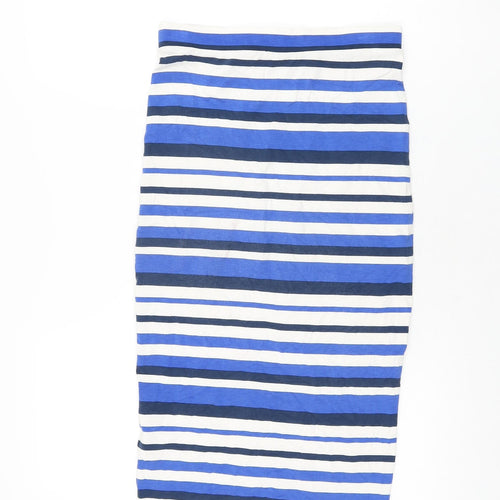 NEXT Womens Blue Striped Viscose Straight & Pencil Skirt Size 8