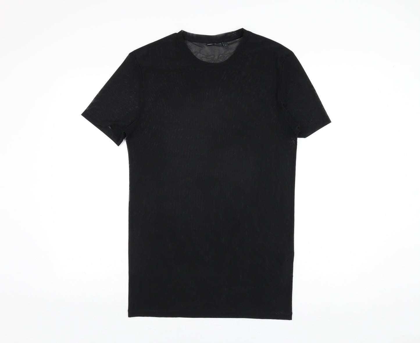 ASOS Womens Black Polyester Basic T-Shirt Size M Round Neck - Sheer
