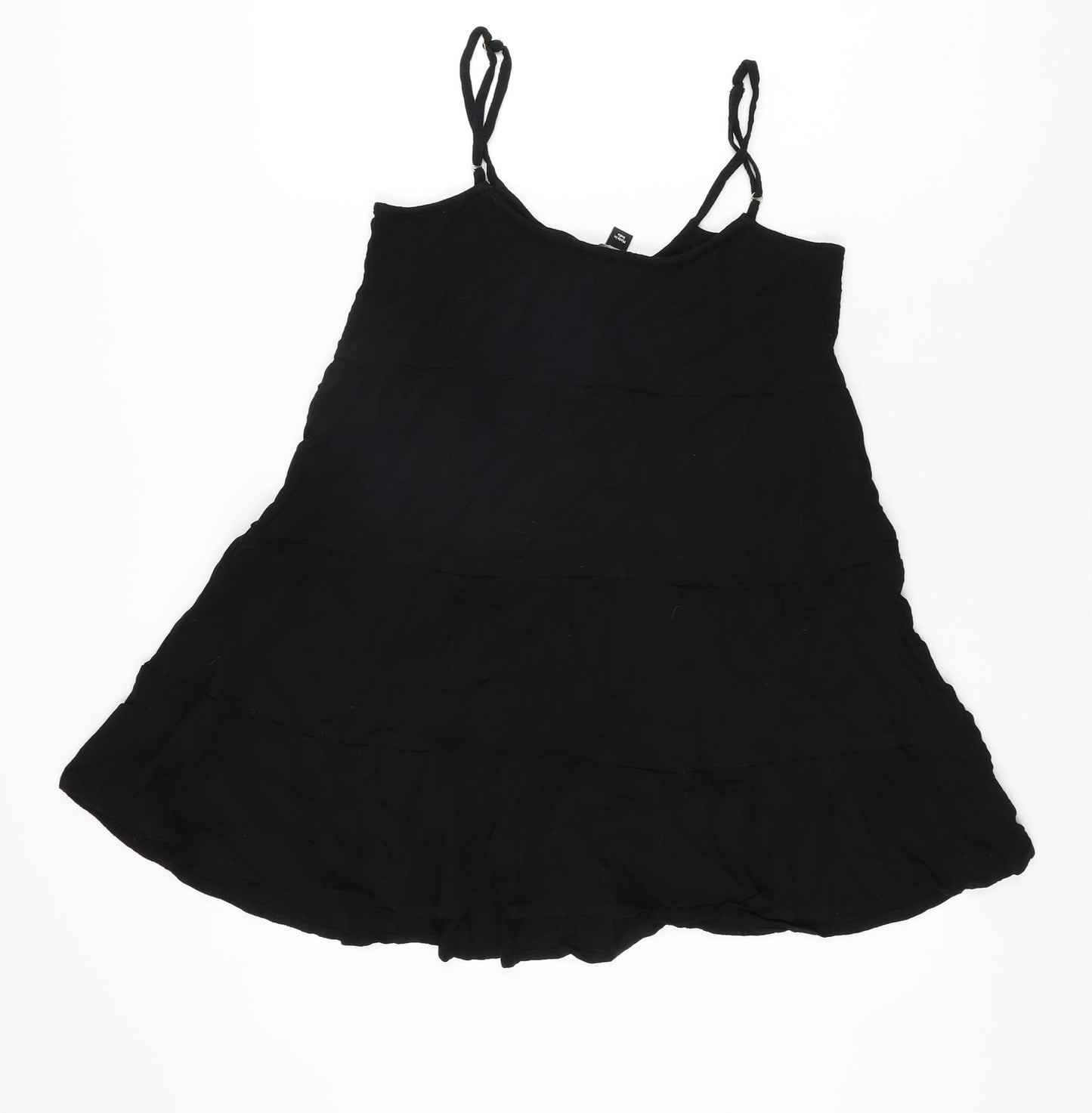 New Look Womens Black Viscose Mini Size M Scoop Neck Pullover