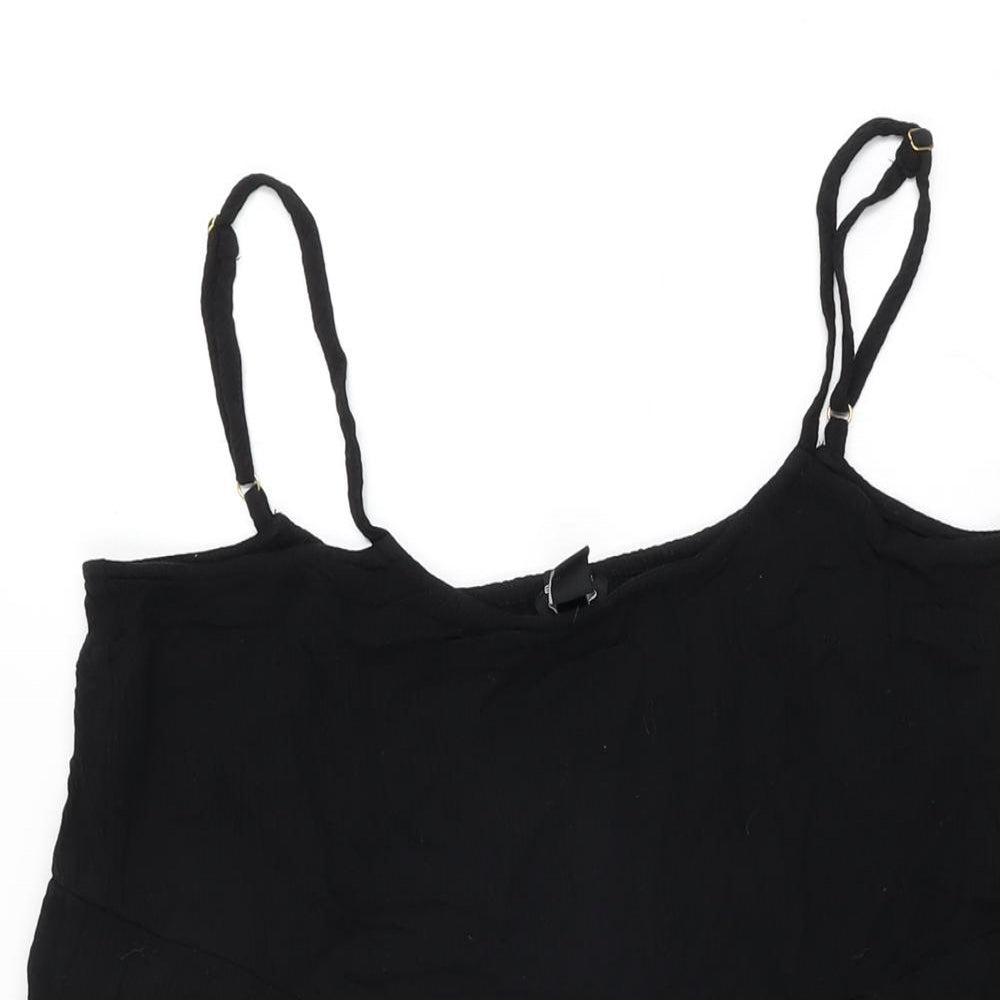 New Look Womens Black Viscose Mini Size M Scoop Neck Pullover