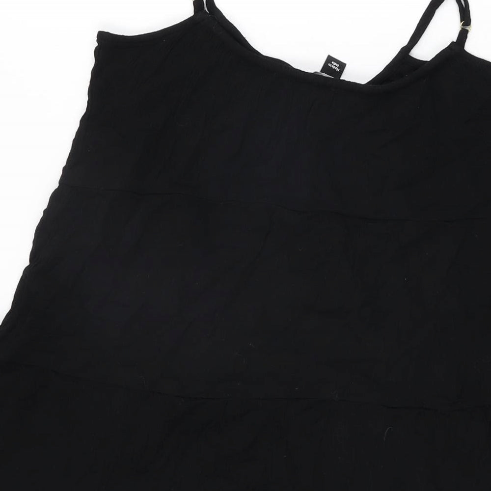 New Look Womens Black Viscose Mini Size M Scoop Neck Pullover