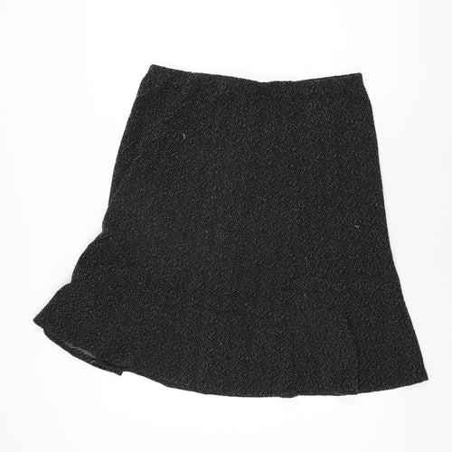 Bonmarché Womens Black Polyester Swing Skirt Size 16