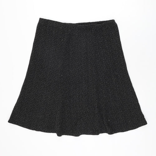 Bonmarché Womens Black Polyester Swing Skirt Size 16