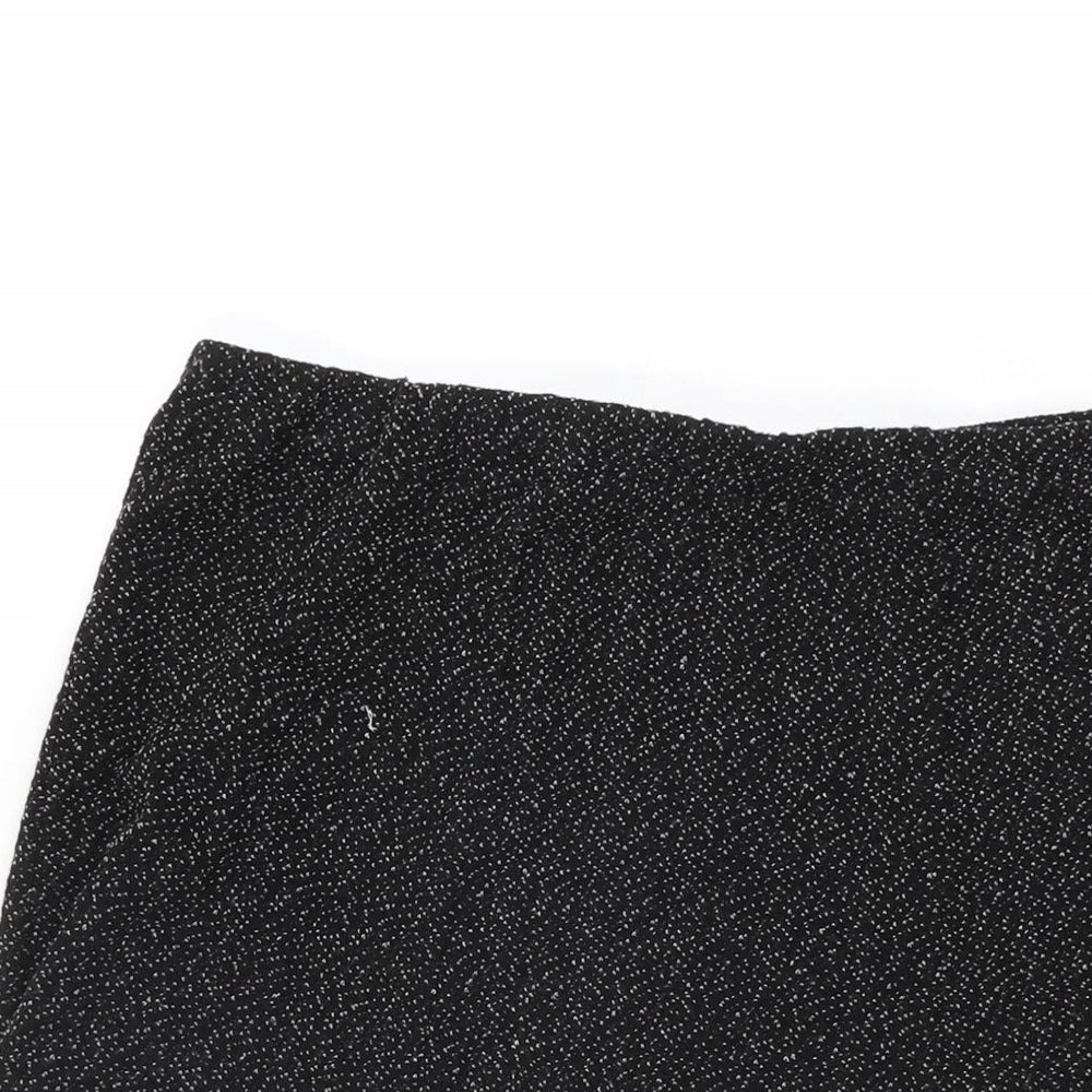 Bonmarché Womens Black Polyester Swing Skirt Size 16