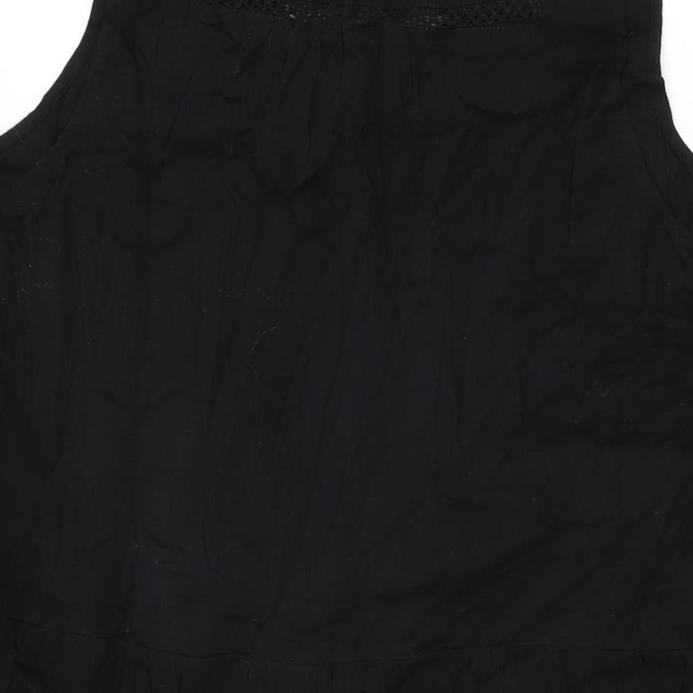 NEXT Womens Black Cotton Shift Size 18 V-Neck Pullover