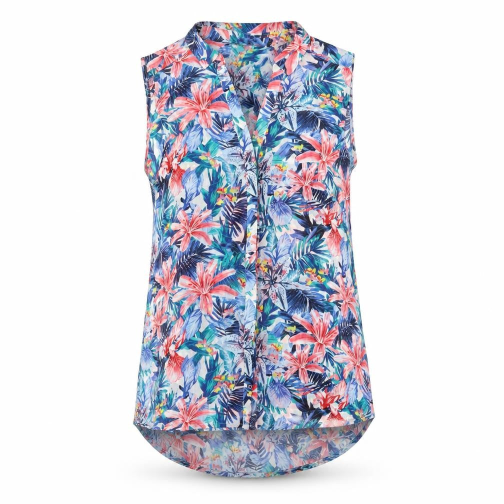 H&M Womens Multicoloured Floral Polyester Basic Button-Up Size 6 Collared