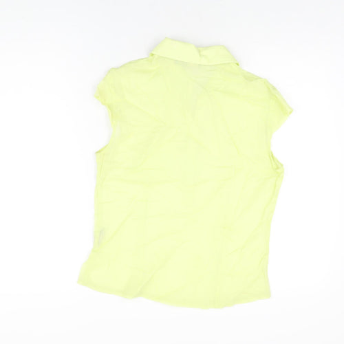 Per Una Womens Yellow Cotton Basic T-Shirt Size 10 Collared