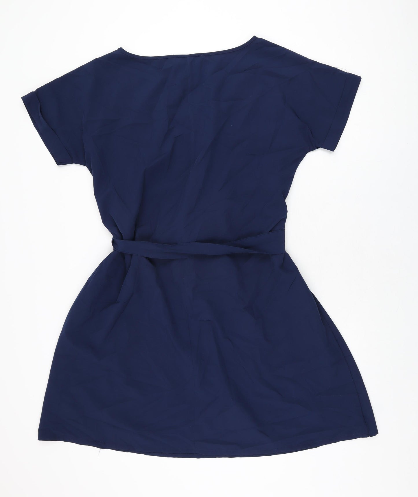 CNFIO Womens Blue Polyester A-Line Size L Boat Neck Pullover