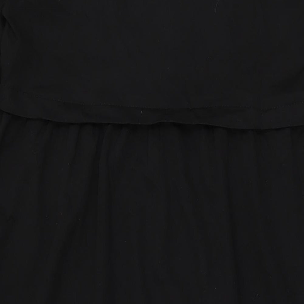 ECESUN Womens Black Polyester Maxi Size 14 Round Neck Button