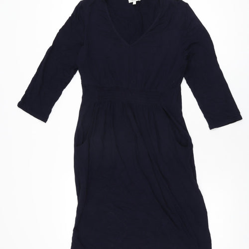 Kaliko Womens Blue Viscose Bodycon Size 14 V-Neck Pullover