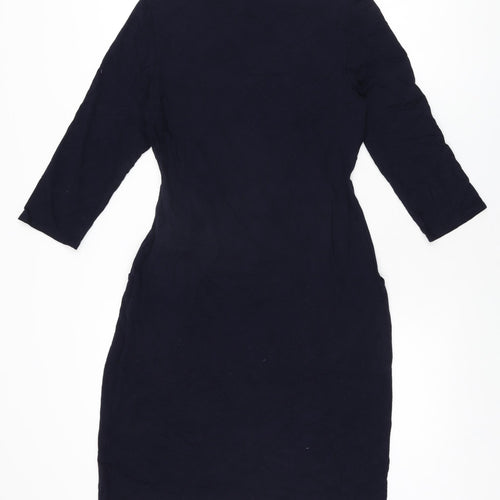Kaliko Womens Blue Viscose Bodycon Size 14 V-Neck Pullover
